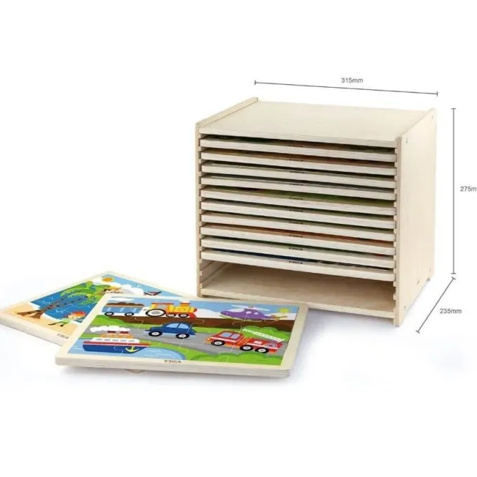 Set di 12 puzzle in legno