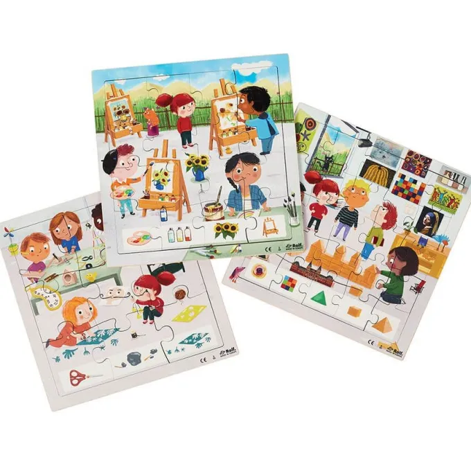 Set puzzle in serie - scuola d'arte 3 pezzi