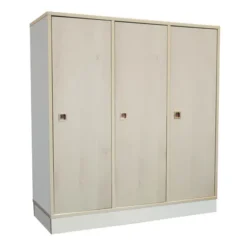 Spogliatoio 3 ante cam premium b.latte - betulla con zoccolo