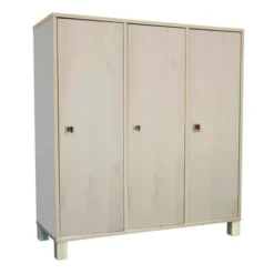Spogliatoio 3 ante cam premium b.latte - betulla con piedini