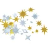 Stelle oro e argento glitter in eva - 100 pezzi