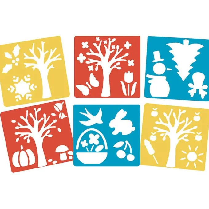 Stencil foglie e fiori - 6 pezzi