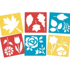 Stencil foglie e fiori - 6 pezzi