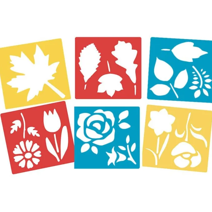 Stencil foglie e fiori - 6 pezzi