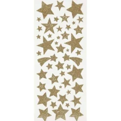 Sticker stelle dorate glitter - 100 pezzi