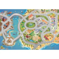 Tappeto componibile degli scenari cittÀ con faro