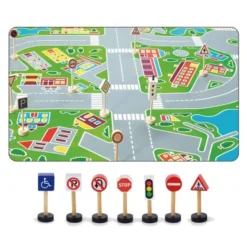 Tappeto della tua cittÀ con segnali stradali