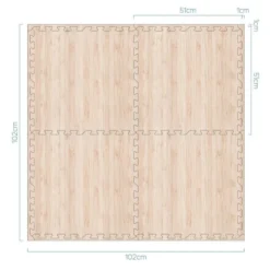 Tappeto eva effetto parquet - cm 102x102
