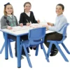 Tavolo ergonomico scuola primaria azzurro con 6 sedie 40 h