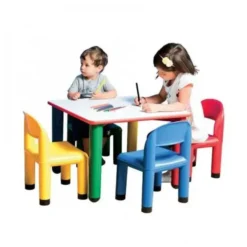 Tavolo quadrato infanzia linea colore cam con sedie