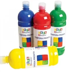 Tempera borgione - ml 1000x12 flaconi colorati