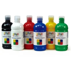 Tempera borgione - ml 500x6 flaconi colorati + 3 tamponi