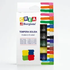 Tempera solida in stick borgione - 6 colori da 10 grammi