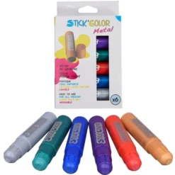 Tempera solida stick metallizzata - 6 colori