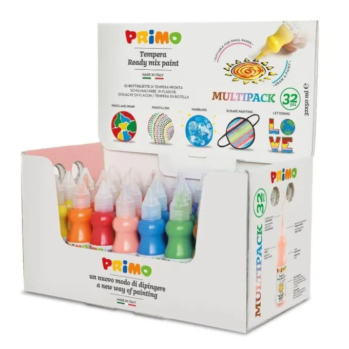 Tempere con dosatore primo - 32 pezzi in 8 colori