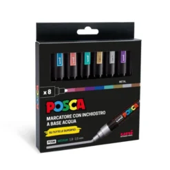 Uni posca punta media 8 colori metal