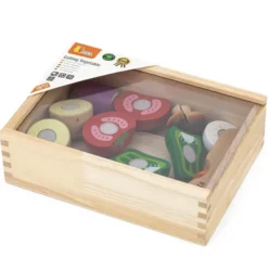 Verdura a fette in legno